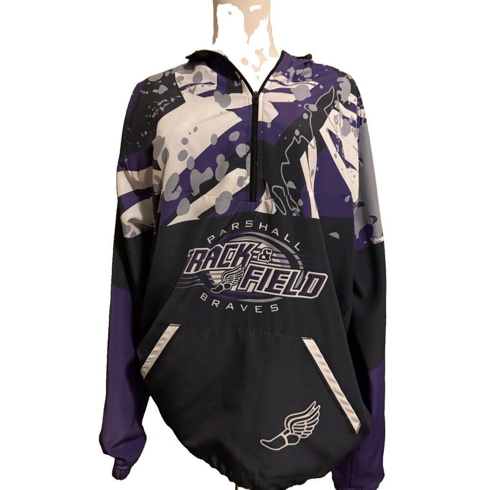 Performance Garments Track & Field Braves Hooded Pullover Windbreaker M